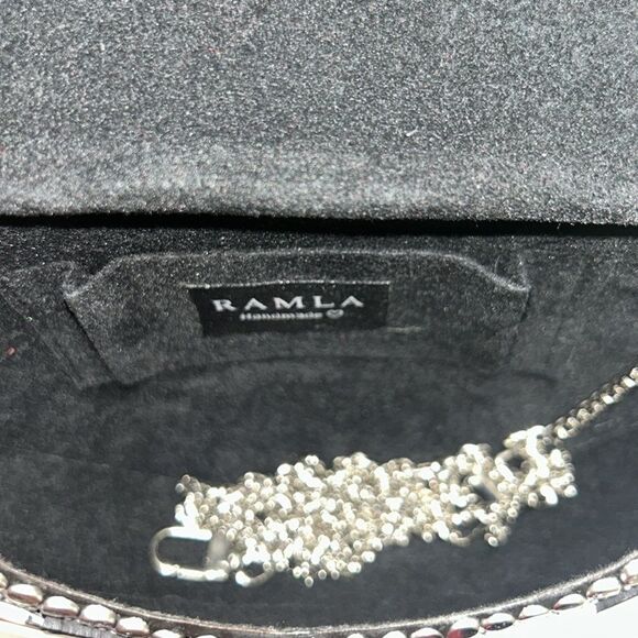 Ramla Handmade Black & White Crossbody Bag - Picture 9 of 9